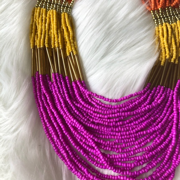 Colorful Glass Seed Bead Necklace - Picture 5 of 8